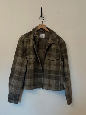 Old Navy Gray Plaid Zip Jacket